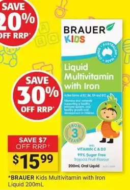 Cincotta Chemist Brauer Kids Multivitamin with Iron offer