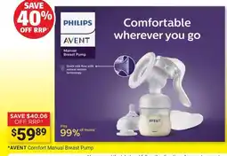 Cincotta Chemist AVENT Comfort Manual Breast Pump offer