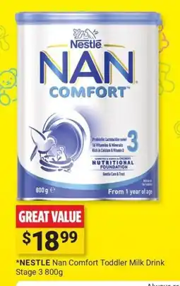 Cincotta Chemist Nestle Nan Comfort Toddler Milk Drink Stage 3 offer
