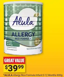 Cincotta Chemist Alula Allergy Rice Formula Infant offer