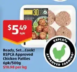 ALDI Ready, Set...Cook! RSPCA Approved Chicken Patties offer