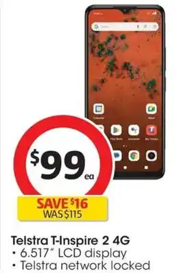 Coles Telstra T-Inspire 2 4G offer