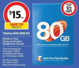 Coles Telstra SIM Kit offer