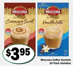 Friendly Grocer Moccona Coffee Sachets 10 Pack Varieties offer
