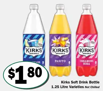Friendly Grocer Kirks Soft Drink Bottle Varieties offer