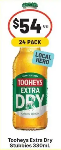 IGA Liquor Tooheys Extra Dry Stubbies offer