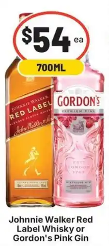 IGA Liquor Johnnie Walker Red Label Whisky or Gordon's Pink Gin offer