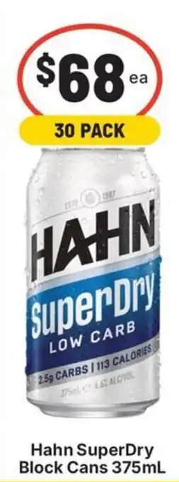 IGA Liquor Hahn SuperDry Block Cans offer