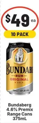 IGA Liquor Bundaberg 4.6% Premix Range Cans offer