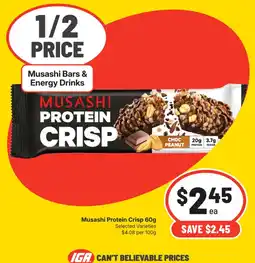Supa Valu Musashi Protein Crisp offer