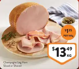 Foodworks Champagne Leg Ham offer