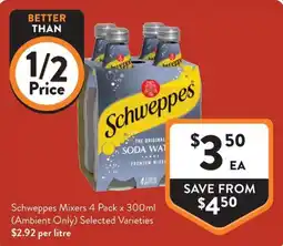 Foodworks Schweppes Mixers offer