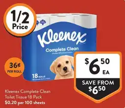 Foodworks Kleenex Complete Clean Toilet Tissue offer