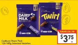 Supa Valu Cadbury Share Pack Selected Varieties offer