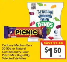 Supa Valu Cadbury Picnic Bars offer