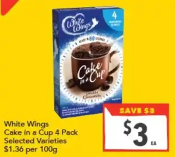 Supa Valu White Wings Cake in a Cup offer