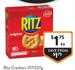 Foodworks Ritz Crackers offer