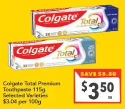 Supa Valu Colgate Total Premium Toothpaste offer