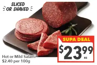 Supa Valu Hot or Mild Salami offer