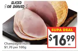 Supa Valu Champagne Ham offer