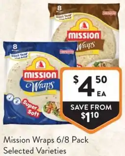 Foodworks Mission Wraps offer