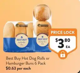 Foodworks Best Buy Hot Dog Rolls or Hamburger Buns offer