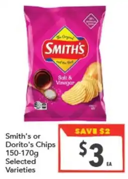 Supa Valu Smith's or Dorito's Chips Selected Varieties offer