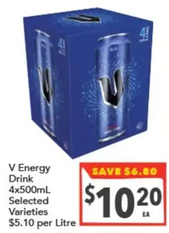 Supa Valu V Energy Drink Selected Varieties offer