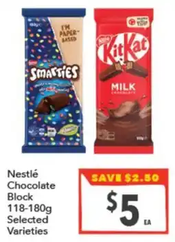 Supa Valu Nestlé Chocolate Block Selected Varieties offer