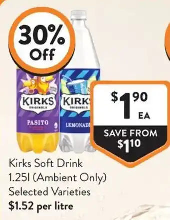 Foodworks Kirks Soft Drink offer