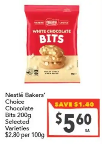 Supa Valu Nestlé Bakers' Choice Chocolate Bits offer