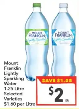 Supa Valu Mount Franklin Lightly Sparkling Water offer