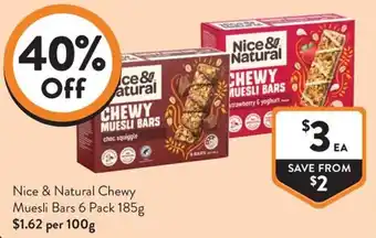 Foodworks Nice & Natural Chewy Muesli Bars offer