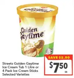 Supa Valu Streets Golden Gaytime Ice Cream Tub offer