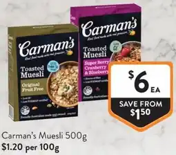Foodworks Carman's Muesli offer