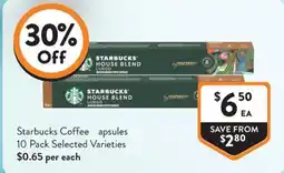 Foodworks Starbucks Coffee Capsules offer
