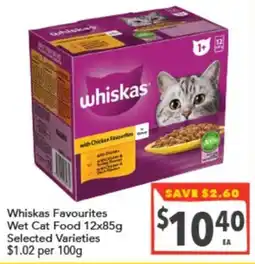 Supa Valu Whiskas Favourites Wet Cat Food offer