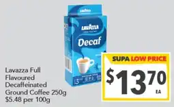 Supa Valu Lavazza Full Flavoured Decaffeinated Ground Coffee offer