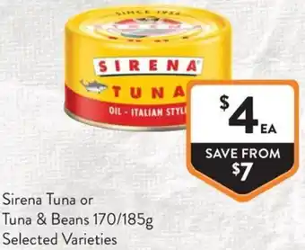 Sirena Tuna or Tuna & Beans