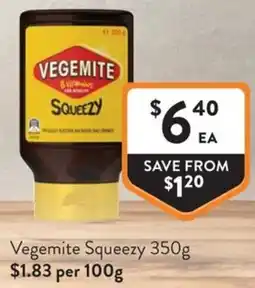 Foodworks Vegemite Squeezzy offer