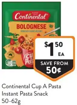 Foodworks Continental Cup A Pasta Instant Pasta Snack offer