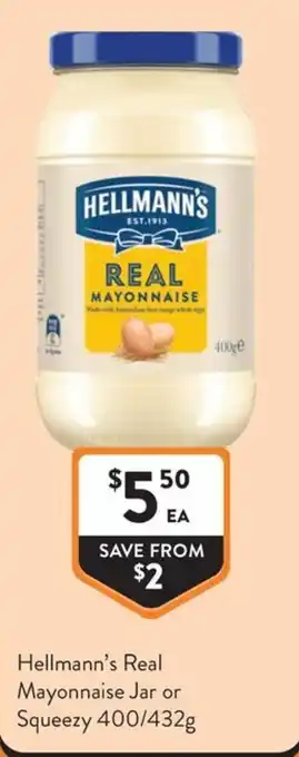 Foodworks Hellmann's Real Mayonnaise offer