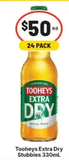 Supa Valu Tooheys Extra Dry Stubbies offer