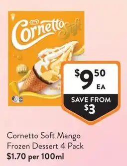 Foodworks Cornetto Soft Mango Frozen Dessert offer