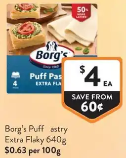 Foodworks Borg's Puff pastry Extra Flaky offer