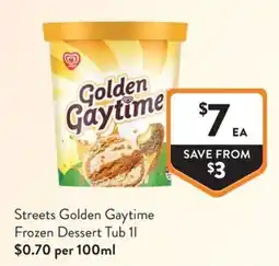 Foodworks Streets Golden Gaytime Frozen Dessert Tub offer