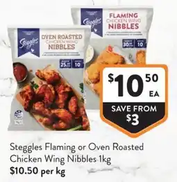 Foodworks Steggles Flaming or Oven Roasted Chicken Wing Nibbles offer
