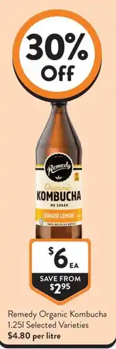 Foodworks Remedy Organic Kombucha offer
