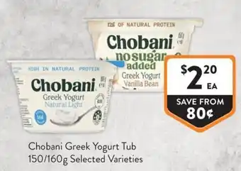 Foodworks Chobani Greek Yogurt Tub offer
