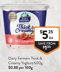 Foodworks Dairy Farmers Thick & Creamy Yoghurt offer